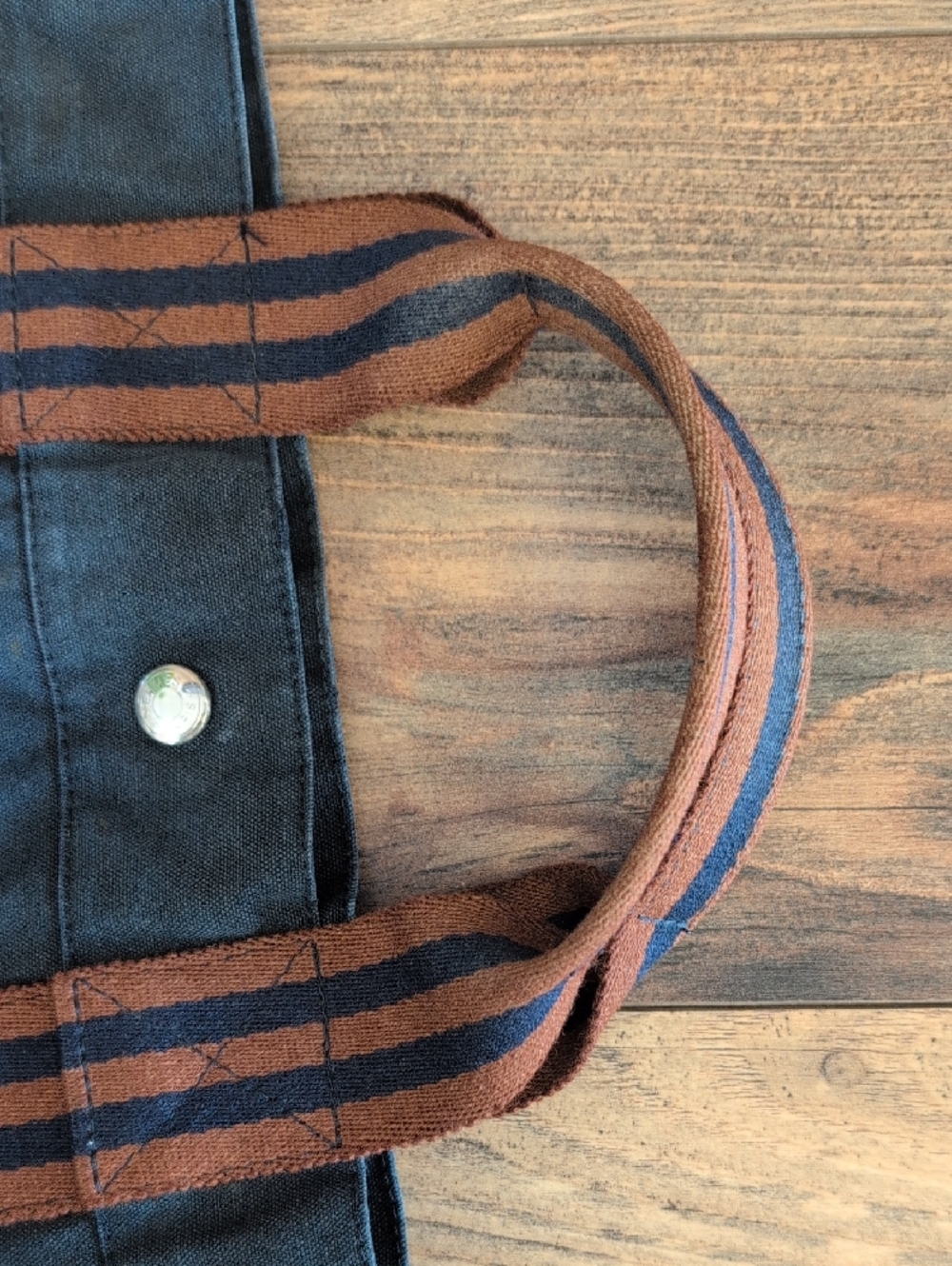 Hermes Vintage Fourre Tout Navy/Brown Distressed Canvas Tote - Picture 16 of 17